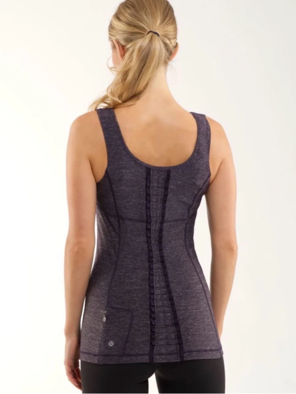 Lululemon Run Free Tank Heathered Black Swan